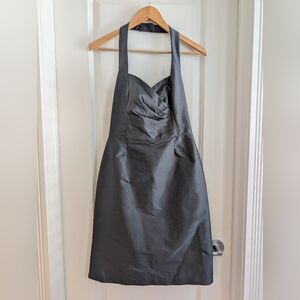 ALFRED SUNG | Slate Gray Halter Mini Dress | 6